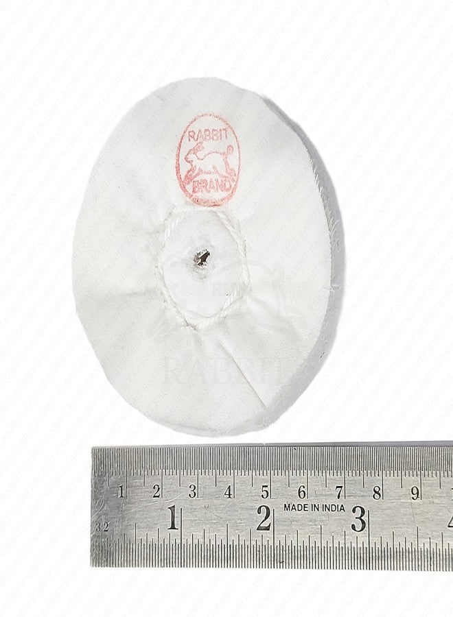 RABBIT® Cotton Polishing 2.5Inch Cloth Buffing Wheel 6pieces for Jewelry, Wood, Metal Polishing Abrasive Wheel 4mm Hole - Image 3